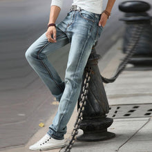 Load image into Gallery viewer, 2018 Autumn New Style Men Vintage Pencil Jeans Casual Slim Male Pants Solid Men&#39;s Harem Jeans Legging Denim Pants Gray Trousers
