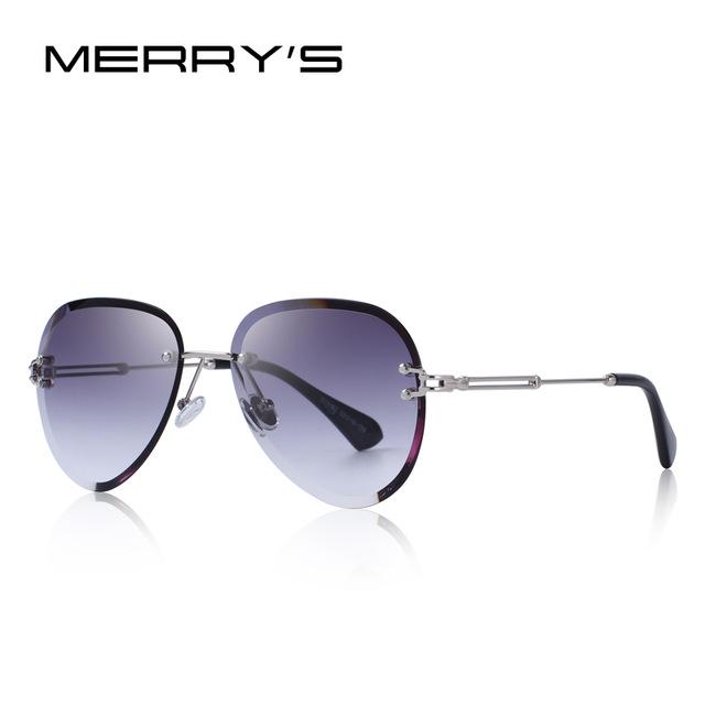 Women Rimless Pilot Sunglasses