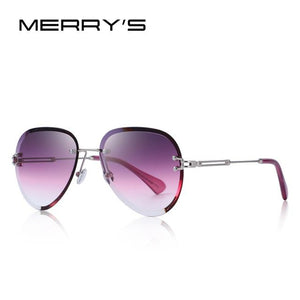 Women Rimless Pilot Sunglasses