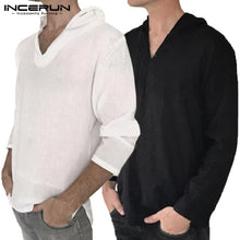 Load image into Gallery viewer, Men T-Shirts Long Sleeve V-Neck Hoodie